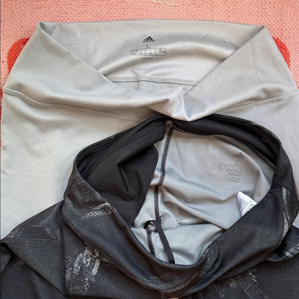 2 pairs- Adidas Gray and Black Activewear Leggings